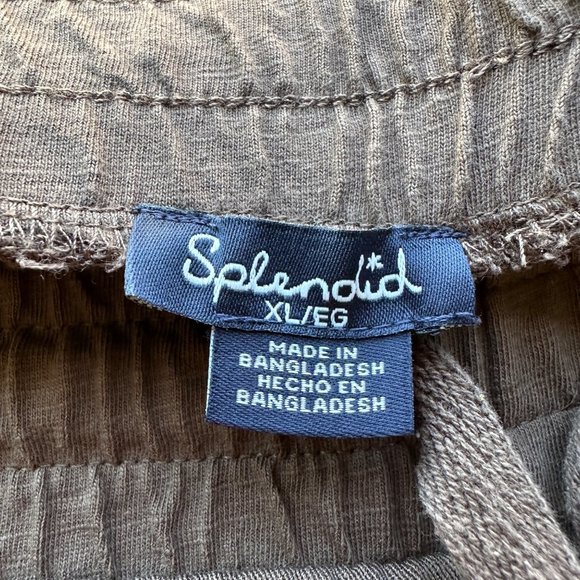 Splendid High Rise Joggers Relax Fit Solid Brown Color Sz L - Picture 6 of 8